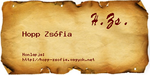 Hopp Zsófia névjegykártya
