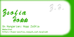 zsofia hopp business card